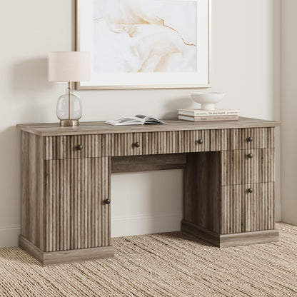 60Inch Fluted Executive Desk With Integrated USB Port