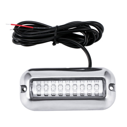 Stainless steel LED underwater pontoon ship light by Teal Simba, illuminating a boat or watercraft in a home and garden setting.