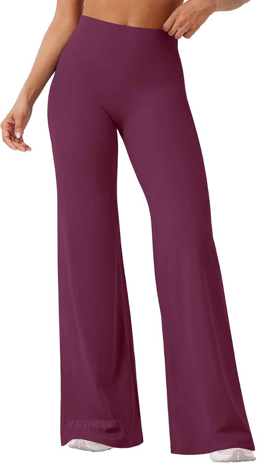 YEOREO Ease Workout Leggings Womens Straight Leggings Eddiy Gym Yoga Pants | 29"/31.5"/33"/35",No Front Seam,High Waist,Buttery,Booty Lifting,Wide Leg