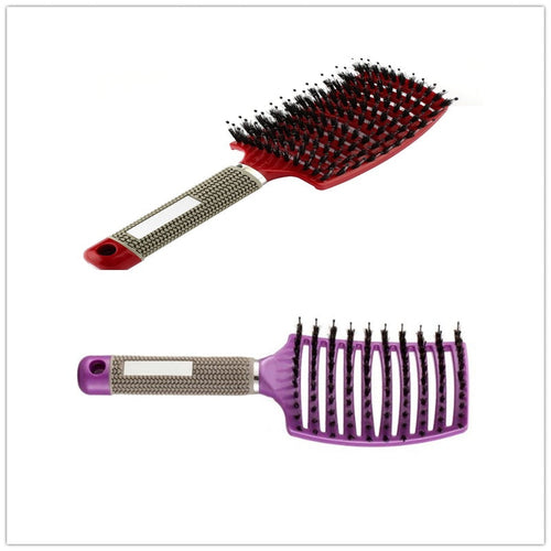 CJDropshipping anti-knot hairbrush for women, detangler brush with ergonomic handle for smooth, tangle-free hair brushing.