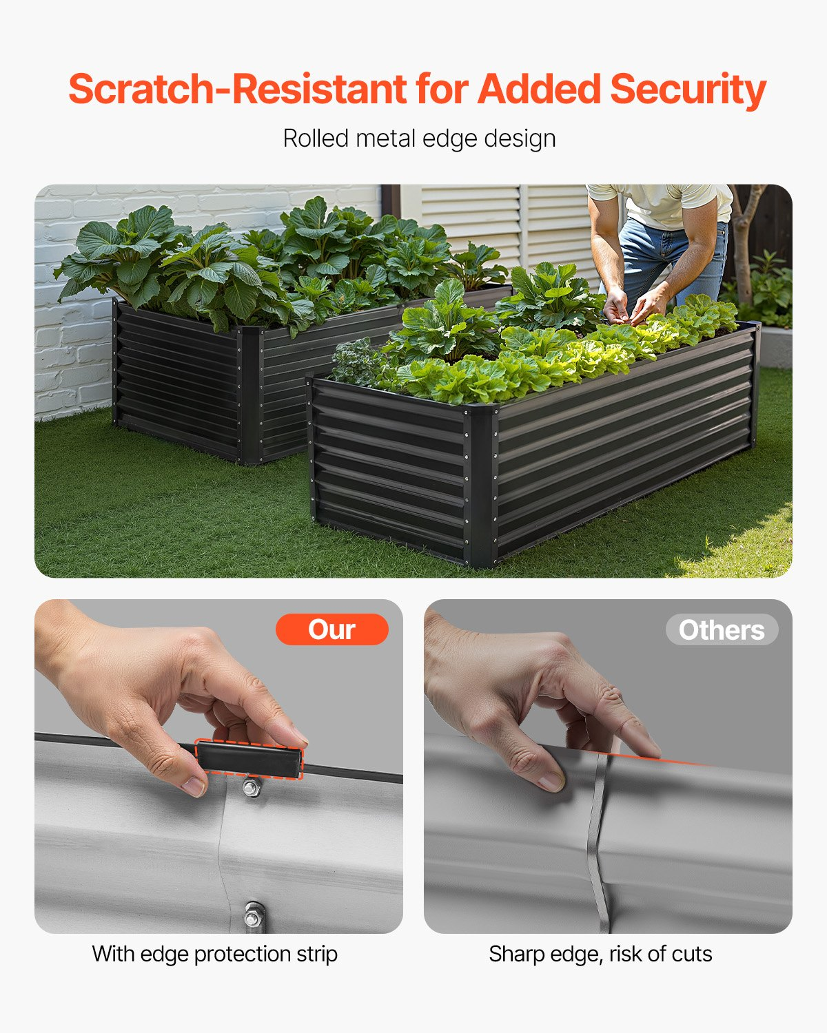 Start2Finish VEVOR metal raised garden bed, 6x3x2 ft galvanized planter box for vegetables, flowers, herbs, and succulents outdoors