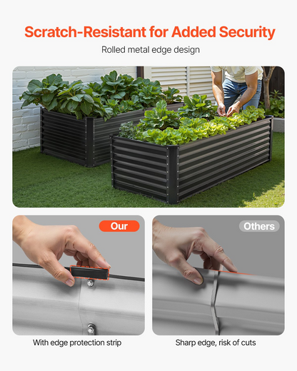 Start2Finish VEVOR metal raised garden bed, 6x3x2 ft galvanized planter box for vegetables, flowers, herbs, and succulents outdoors