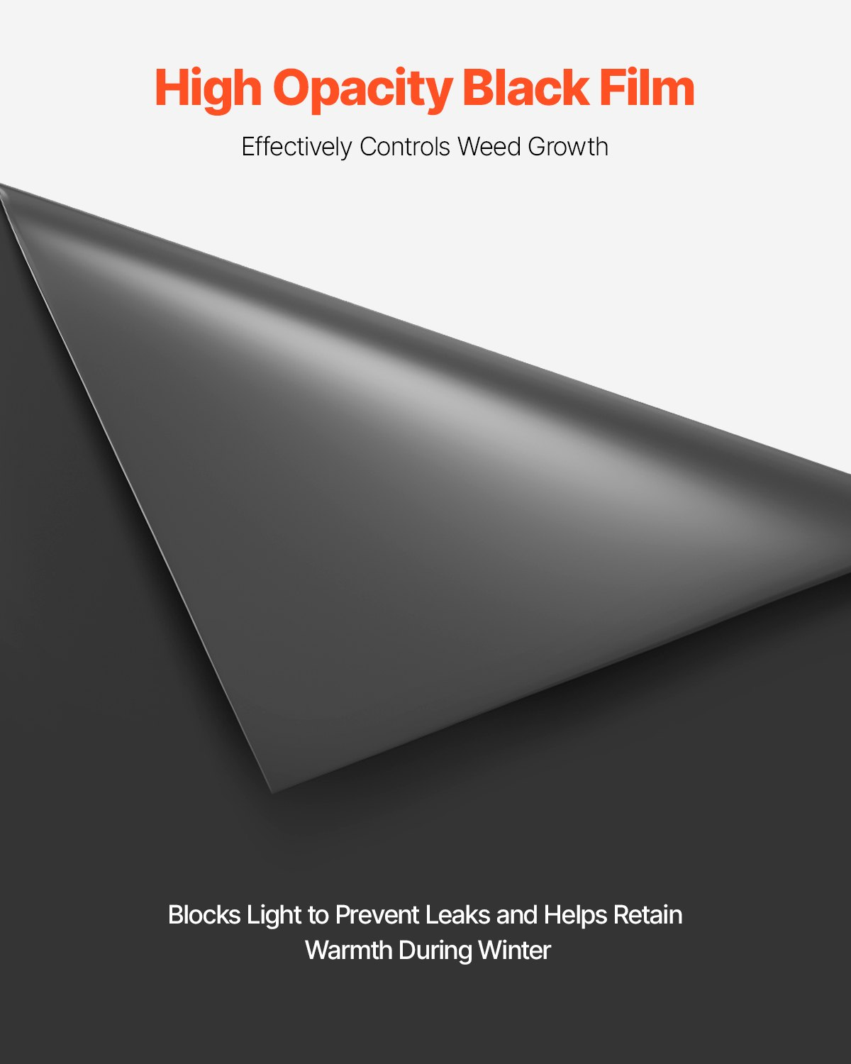 Heavy duty black VEVOR 3ft x 50ft plastic sheeting roll, 4 mil thick, used as painter drop cloth, vapor barrier, or protective tarp.