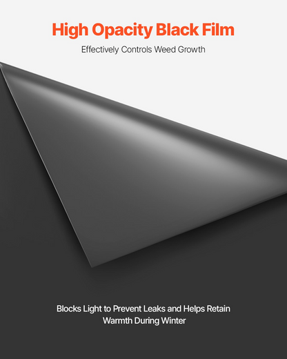 Heavy duty black VEVOR 3ft x 50ft plastic sheeting roll, 4 mil thick, used as painter drop cloth, vapor barrier, or protective tarp.