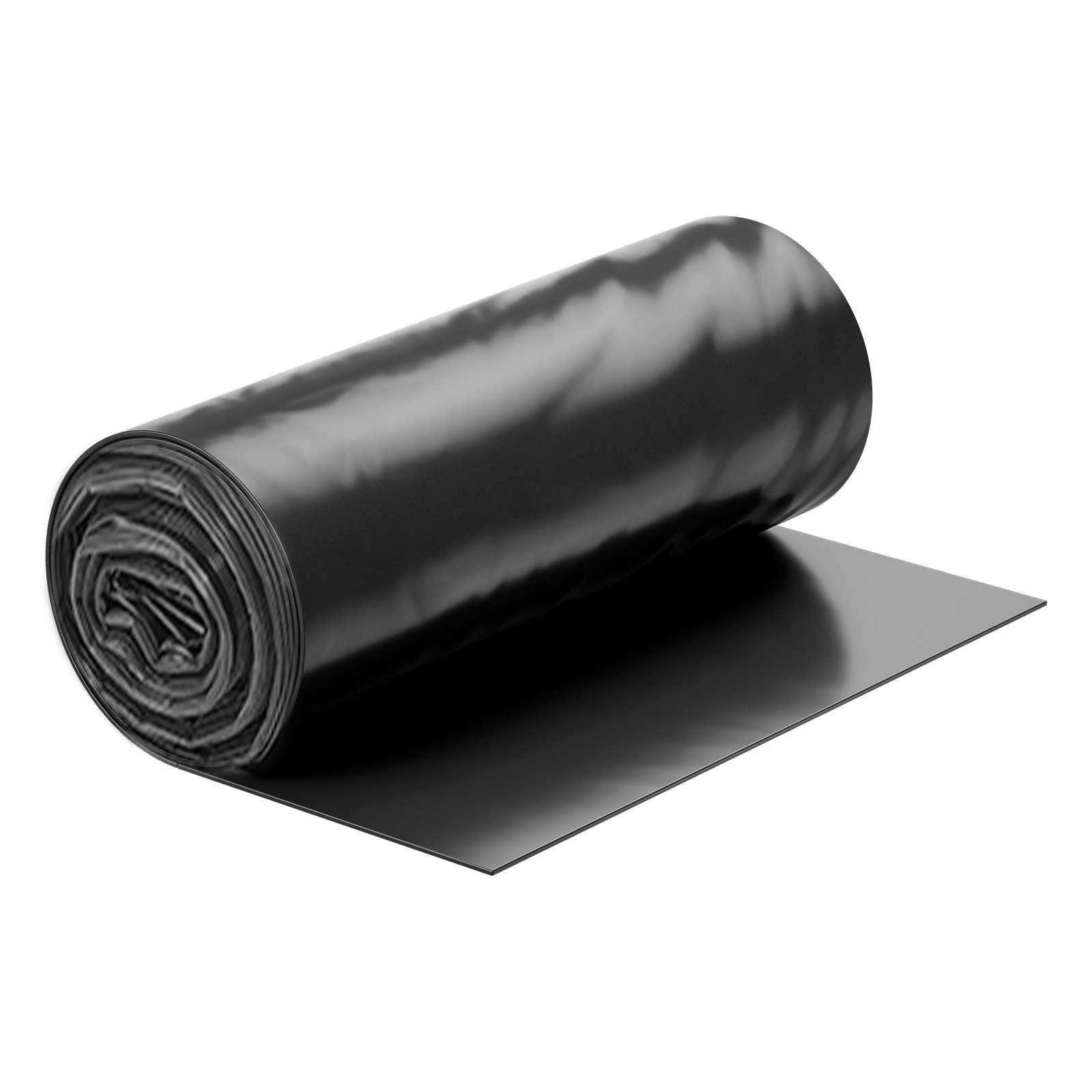 Heavy-duty black VEVOR plastic sheeting roll, 3ft by 50ft, 4 mil thick drop cloth and polyethylene covering for vapor barrier.