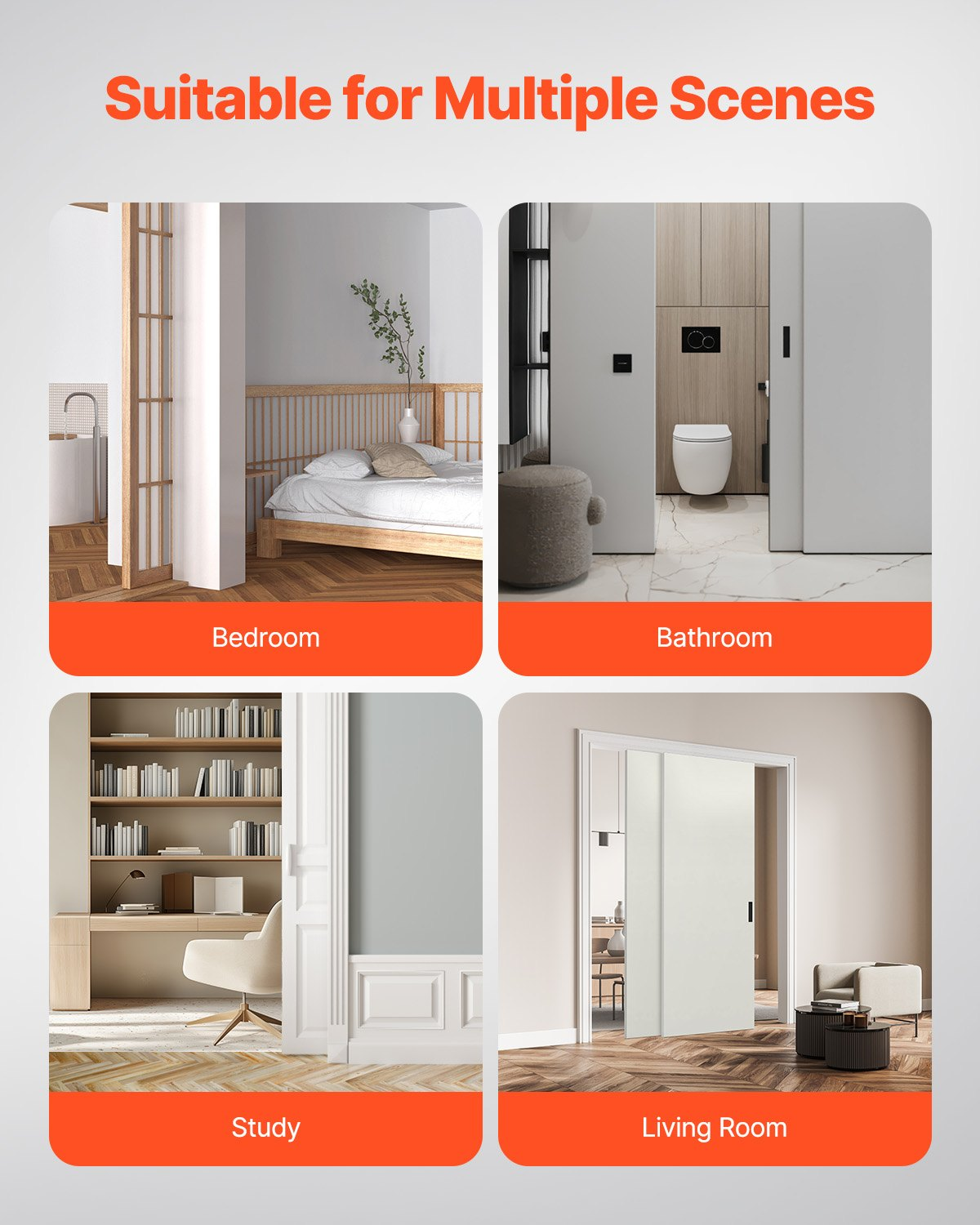 Start2Finish VEVOR bypass sliding door hardware kit for 2 doors, heavy-duty aluminum alloy track system for closet doors.