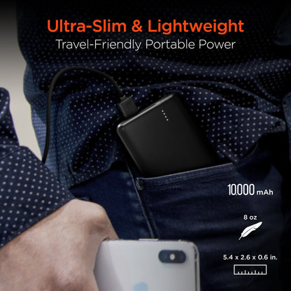 Sky Iapetus HyperGear 10000mAh portable power bank with 20W PD and USB ports for mobile and laptop charging.