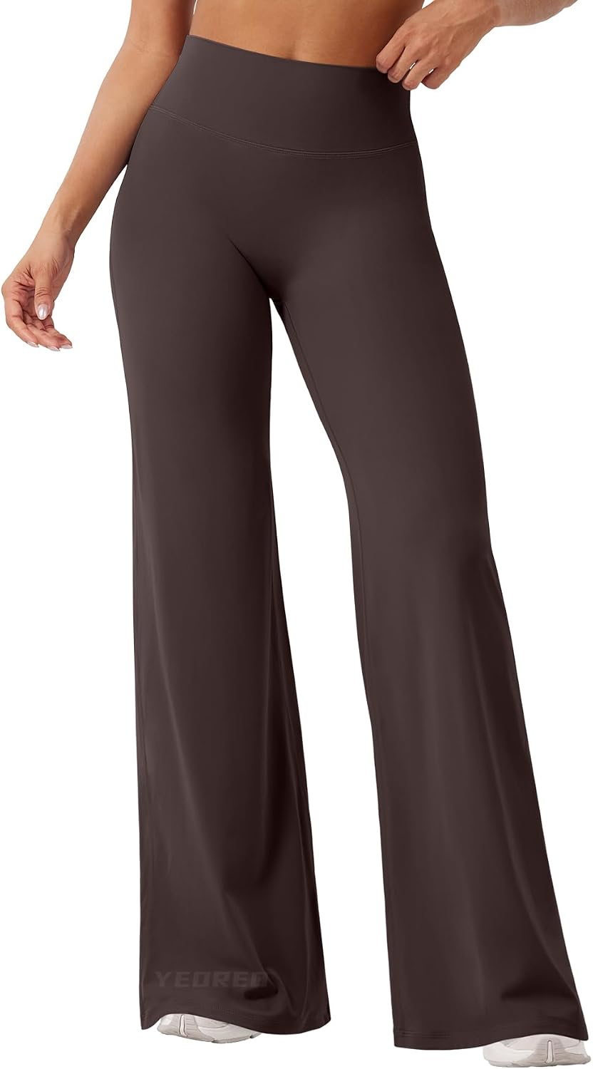 YEOREO Ease Workout Leggings Womens Straight Leggings Eddiy Gym Yoga Pants | 29"/31.5"/33"/35",No Front Seam,High Waist,Buttery,Booty Lifting,Wide Leg