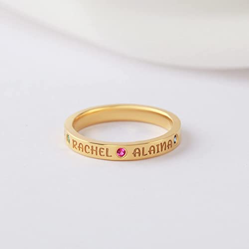 Personalized mother ring by Green Millie featuring engraved kids&