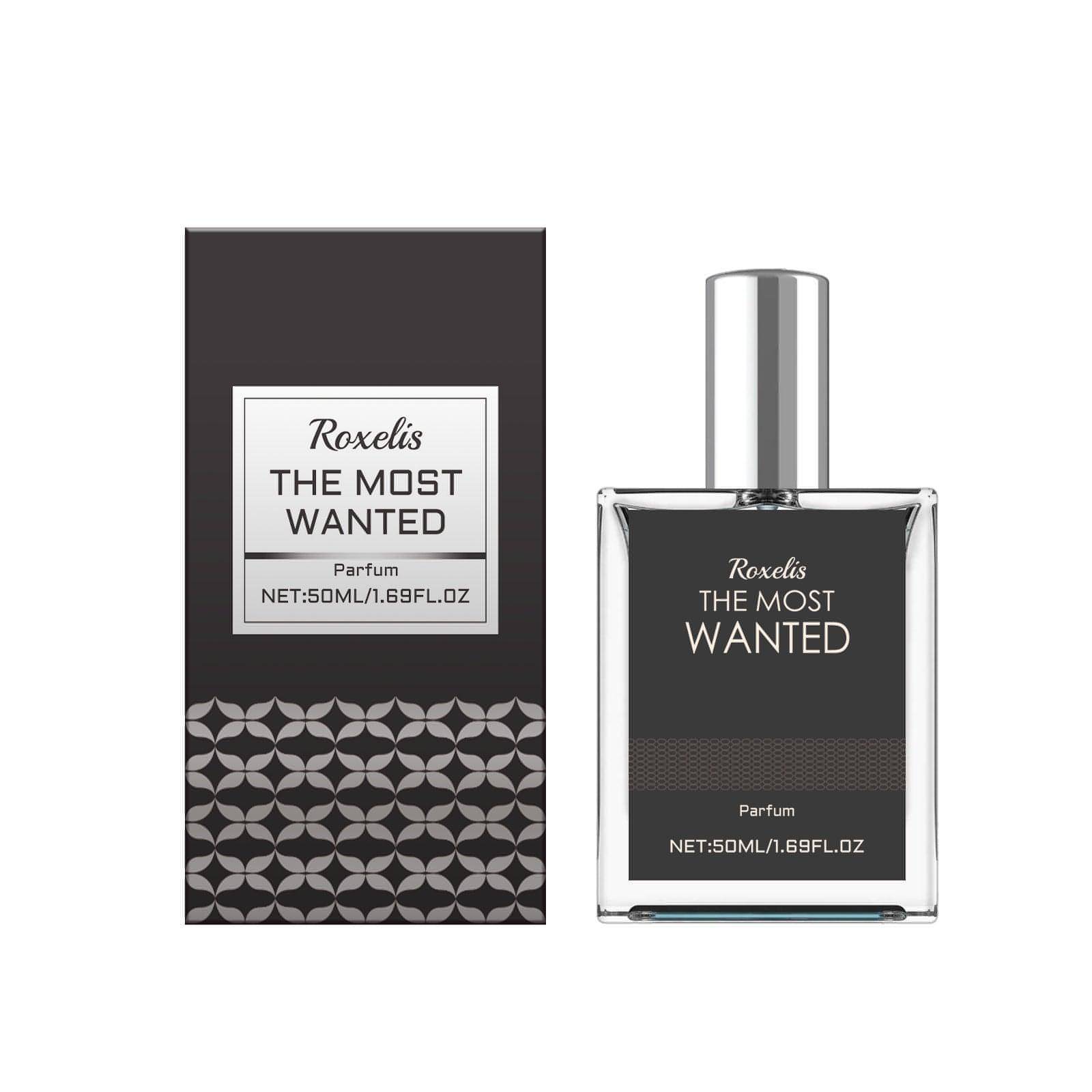 Carmine Juneberry Roxelis The Most Wanted Parfum Men bodycare product in sleek packaging with a minimalist design