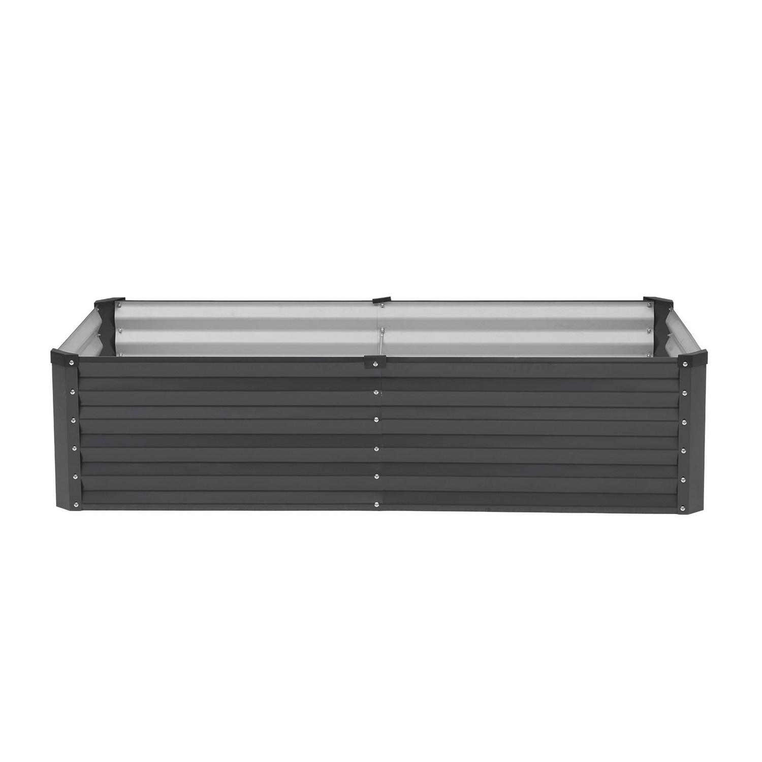 Start2Finish VEVOR metal raised garden bed, 6x3x1.5 ft galvanized planter box with open bottom for vegetables, flowers, and herbs.