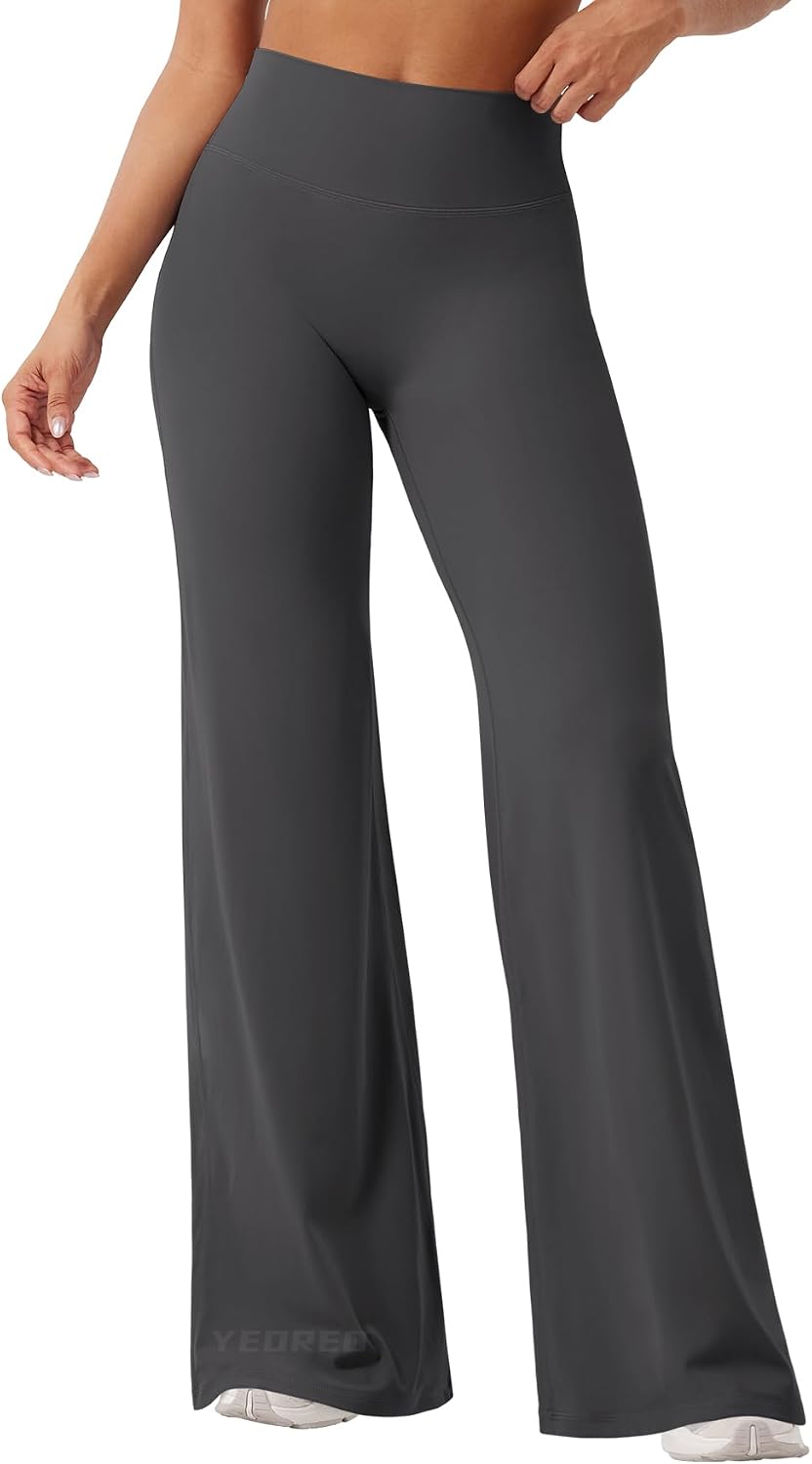 YEOREO Ease Workout Leggings Womens Straight Leggings Eddiy Gym Yoga Pants | 29"/31.5"/33"/35",No Front Seam,High Waist,Buttery,Booty Lifting,Wide Leg