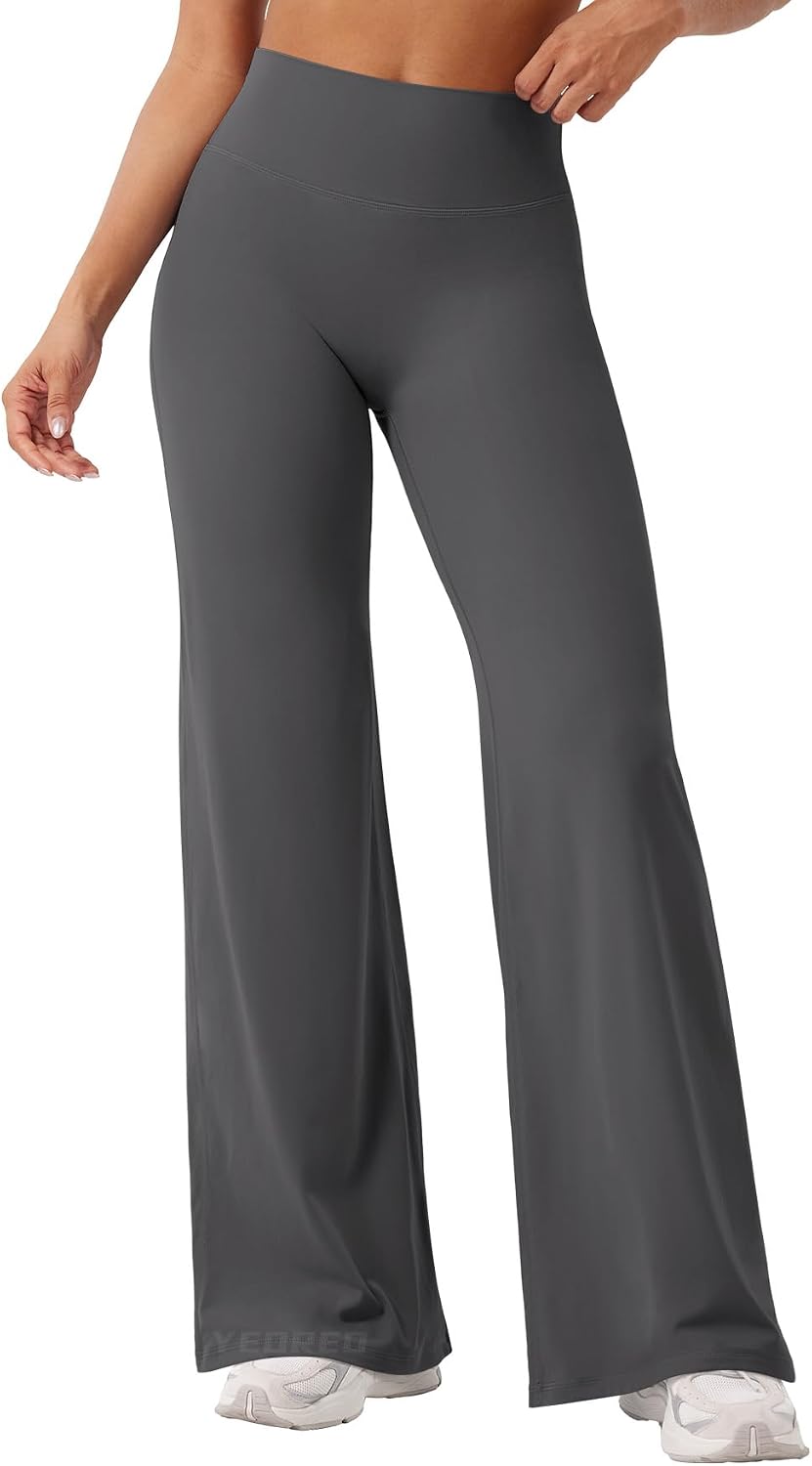 YEOREO Ease Workout Leggings Womens Straight Leggings Eddiy Gym Yoga Pants | 29"/31.5"/33"/35",No Front Seam,High Waist,Buttery,Booty Lifting,Wide Leg