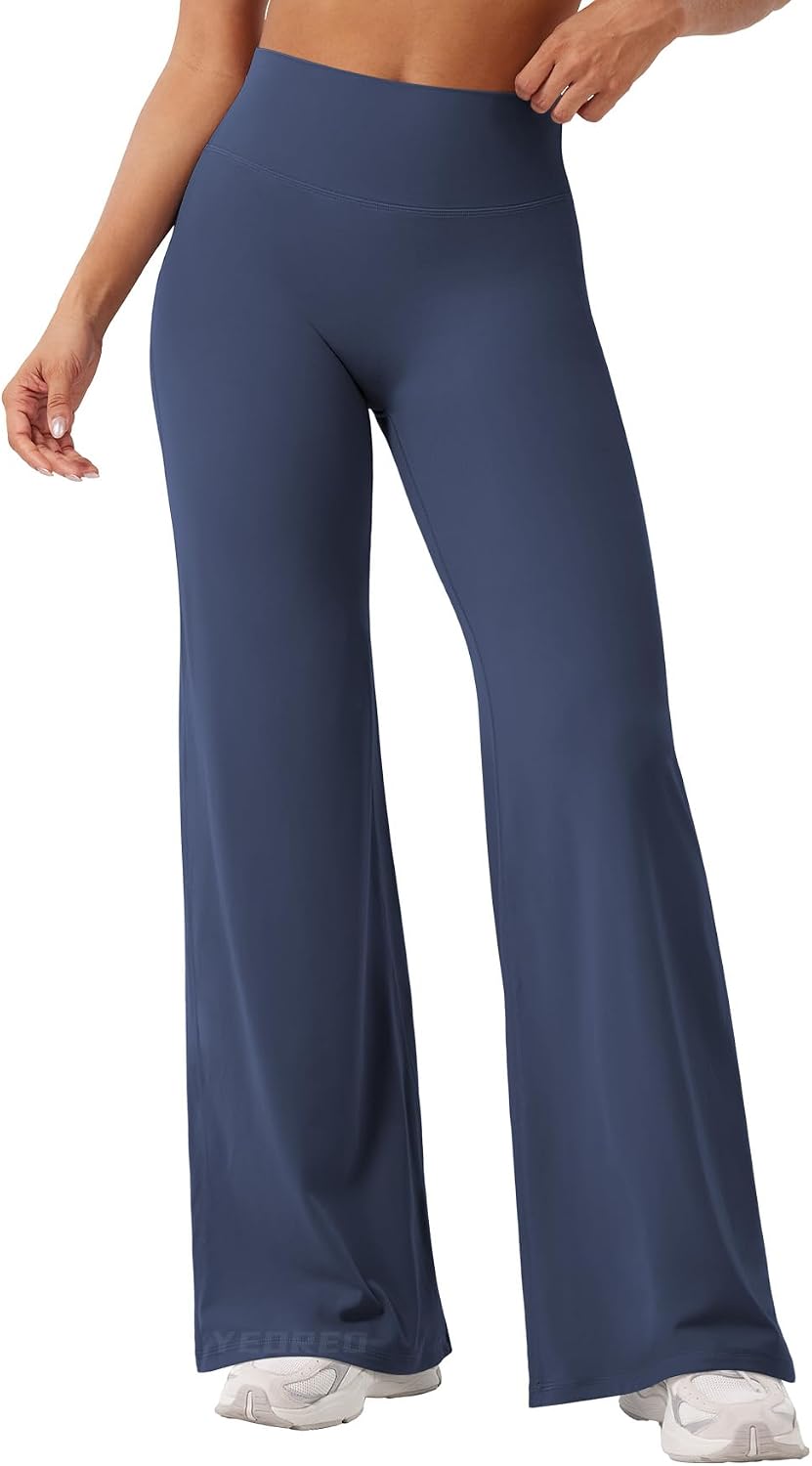 YEOREO Ease Workout Leggings Womens Straight Leggings Eddiy Gym Yoga Pants | 29"/31.5"/33"/35",No Front Seam,High Waist,Buttery,Booty Lifting,Wide Leg