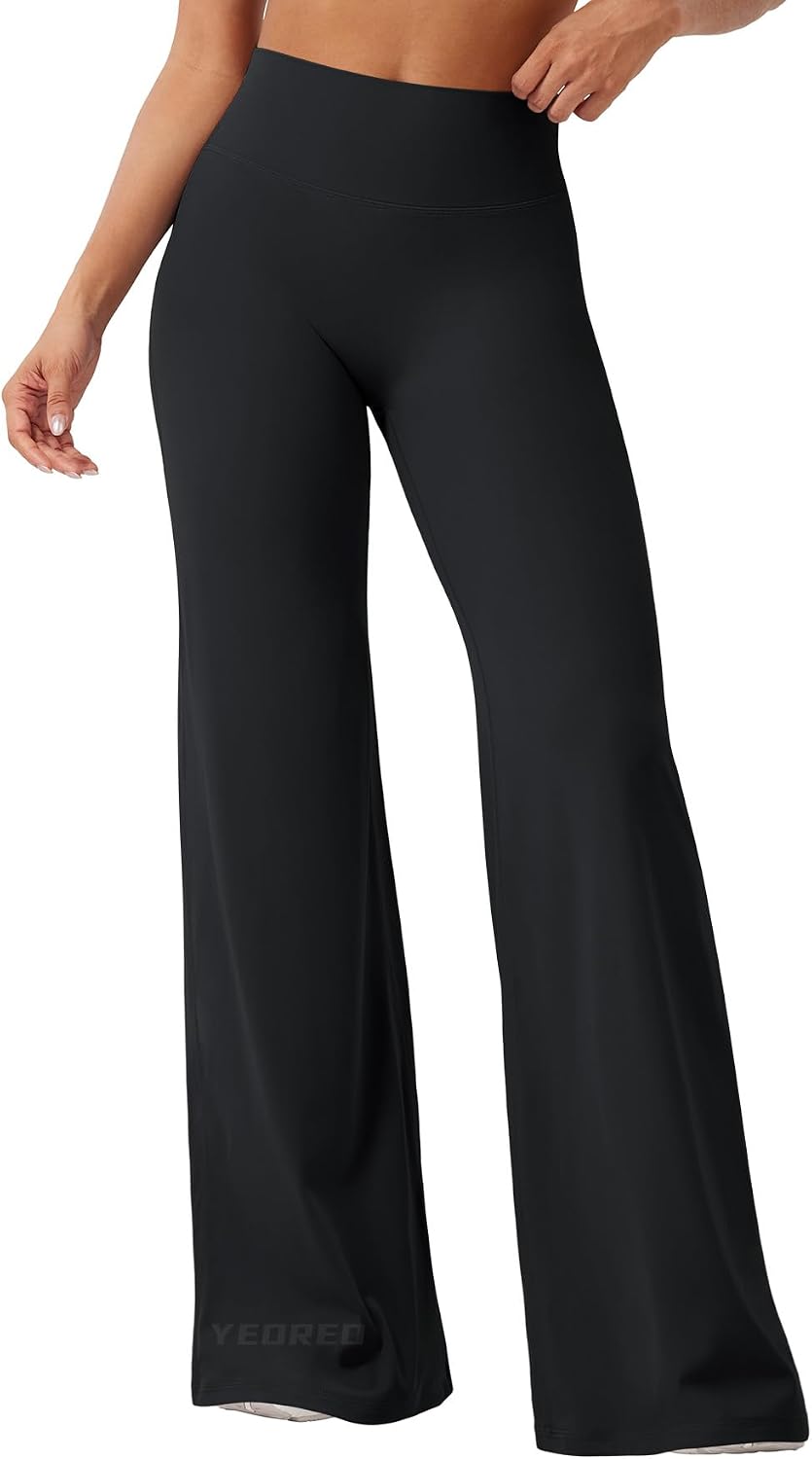YEOREO Ease Workout Leggings Womens Straight Leggings Eddiy Gym Yoga Pants | 29"/31.5"/33"/35",No Front Seam,High Waist,Buttery,Booty Lifting,Wide Leg
