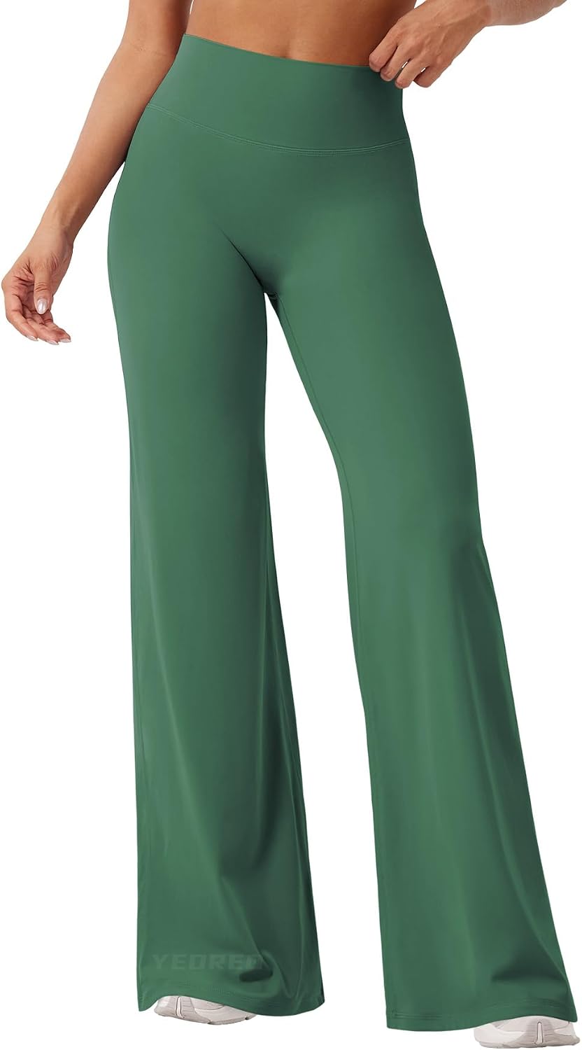 YEOREO Ease Workout Leggings Womens Straight Leggings Eddiy Gym Yoga Pants | 29"/31.5"/33"/35",No Front Seam,High Waist,Buttery,Booty Lifting,Wide Leg