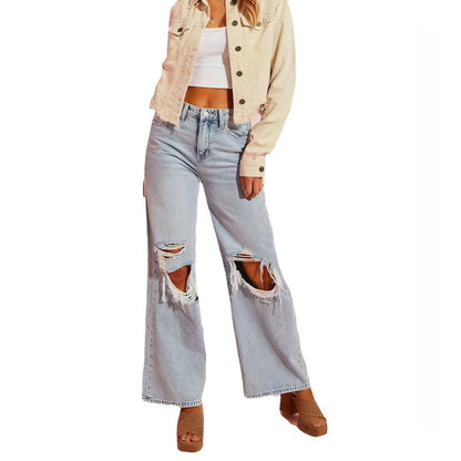 Carmine Juneberry ripped slimming jeans for women, showcasing distressed details and slim fit design.