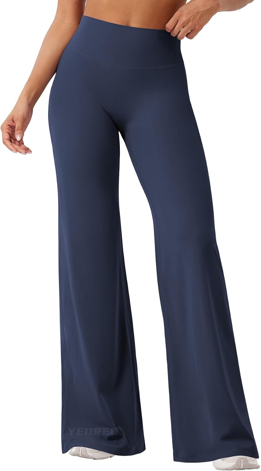 YEOREO Ease Workout Leggings Womens Straight Leggings Eddiy Gym Yoga Pants | 29"/31.5"/33"/35",No Front Seam,High Waist,Buttery,Booty Lifting,Wide Leg