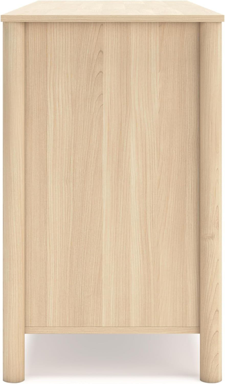 Light brown Peach Maple six-drawer bedroom dresser with sleek furniture design and ample storage space.