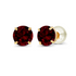 Natural red garnet stud earrings in 14K yellow gold, handcrafted USA, featuring 2.00 carats of vibrant gemstones.