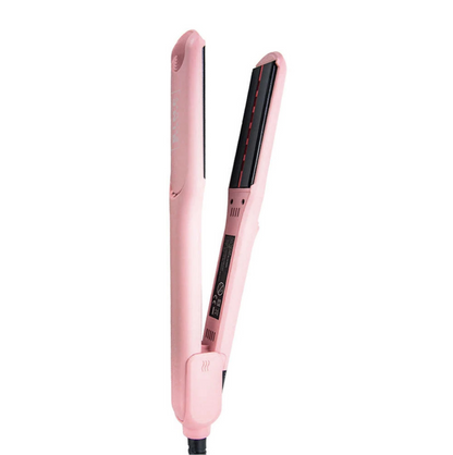 InfraGlam Hair Illuminator Iron by BimeBeauty, a sleek beauty styling tool with a ceramic heating plate for shiny, smooth hair.