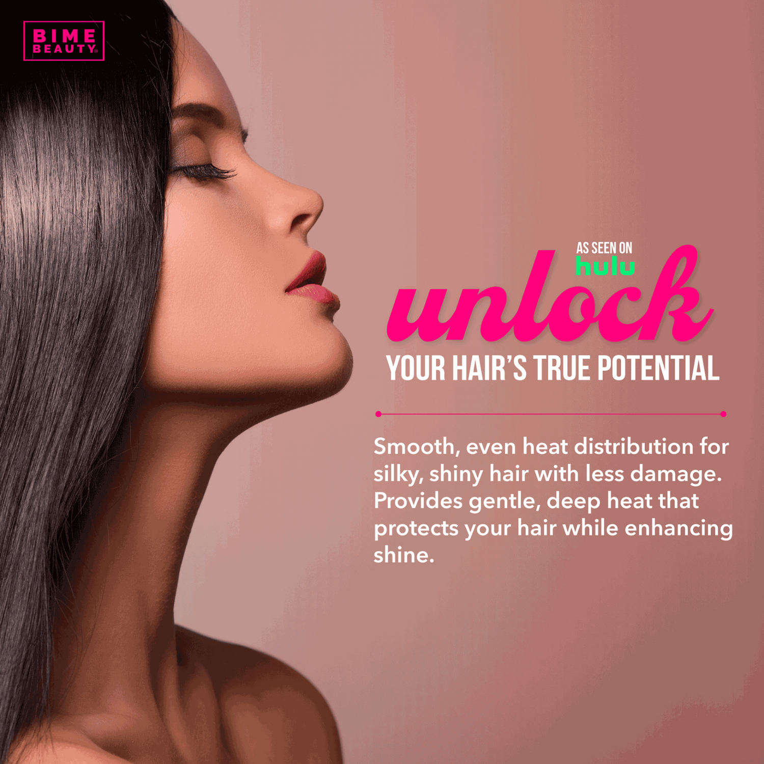 InfraGlam Hair Illuminator Iron by BimeBeauty, a sleek beauty tool for shiny, illuminated hair styling.