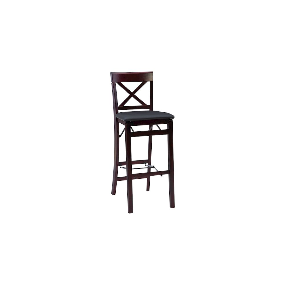 Start2Finish Triena 30-inch backless folding bar stool with X back design, made of durable furniture material in natural wood finish.