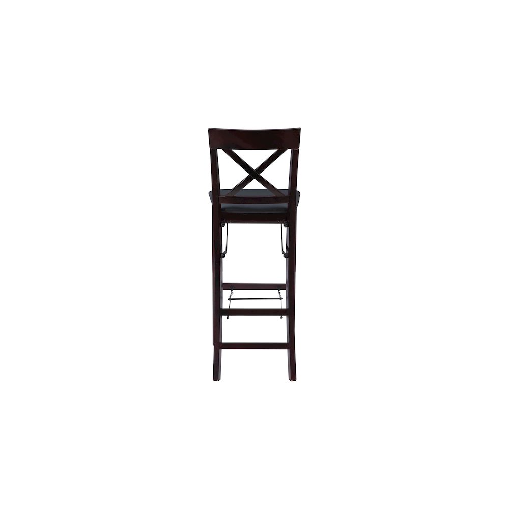 Start2Finish Triena 30-inch back folding bar stool, modern furniture with X-shaped back support and foldable design.