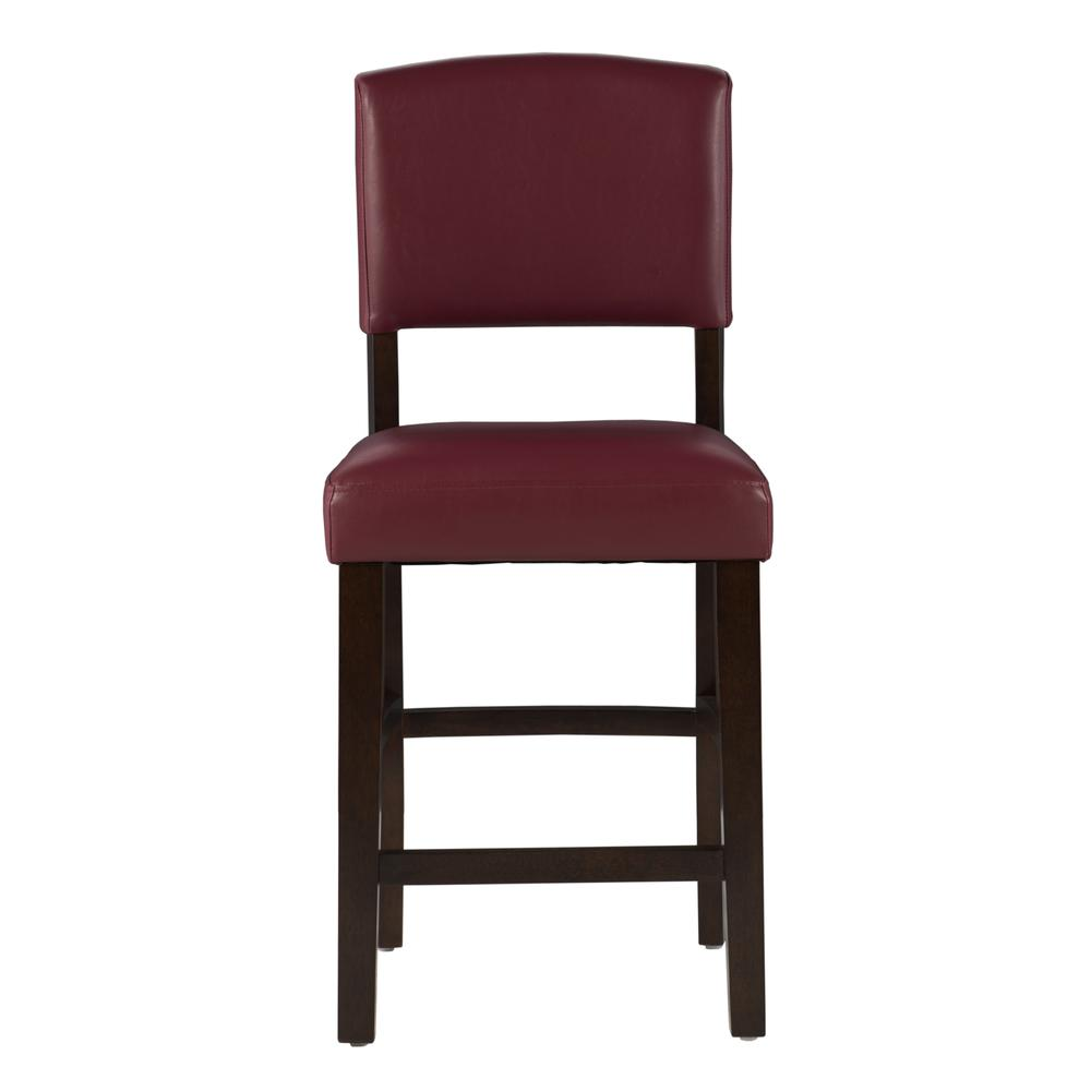 Red Monaco Counter Stool by Start2Finish with a sleek design and metal legs, perfect for modern kitchen or bar areas.