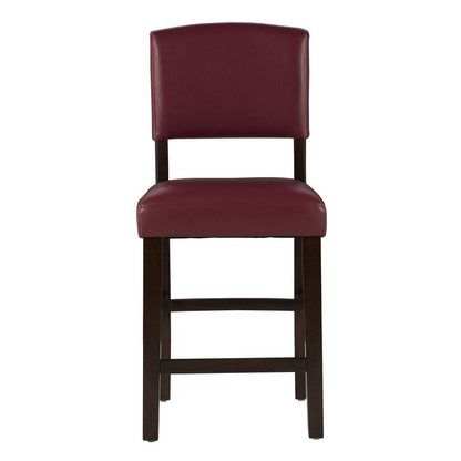 Red Monaco Counter Stool by Start2Finish with a sleek design and metal legs, perfect for modern kitchen or bar areas.