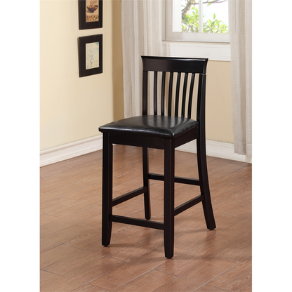 Start2Finish Torino 24-inch craftsman counter stool with wooden seat and metal legs, showcasing sturdy craftsmanship and stylish design.