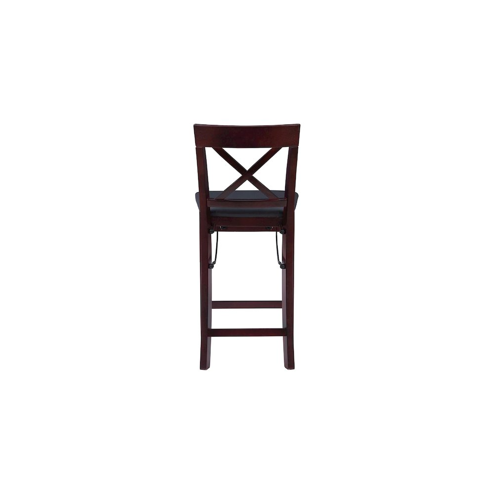 Start2Finish Triena 24-inch backless folding counter stool, wooden furniture with X-style back, lightweight and space-saving design.