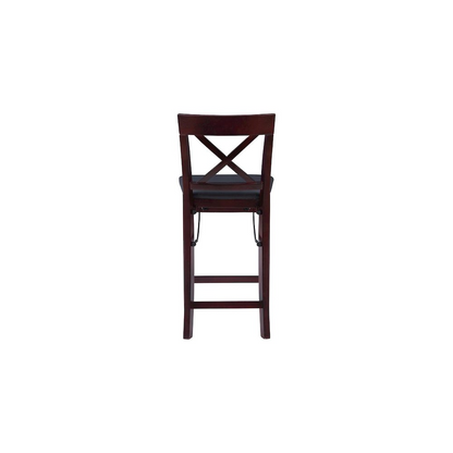 Start2Finish Triena 24-inch backless folding counter stool, wooden furniture with X-style back, lightweight and space-saving design.