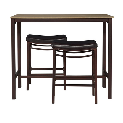 Start2Finish Betty three-piece pub set furniture with a wooden table and two matching stools, ideal for casual dining or bar areas.