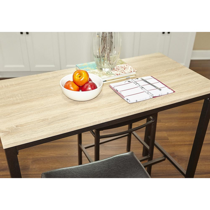 Start2Finish Betty three-piece pub set with wooden table and matching stools, ideal for casual dining or social gatherings.