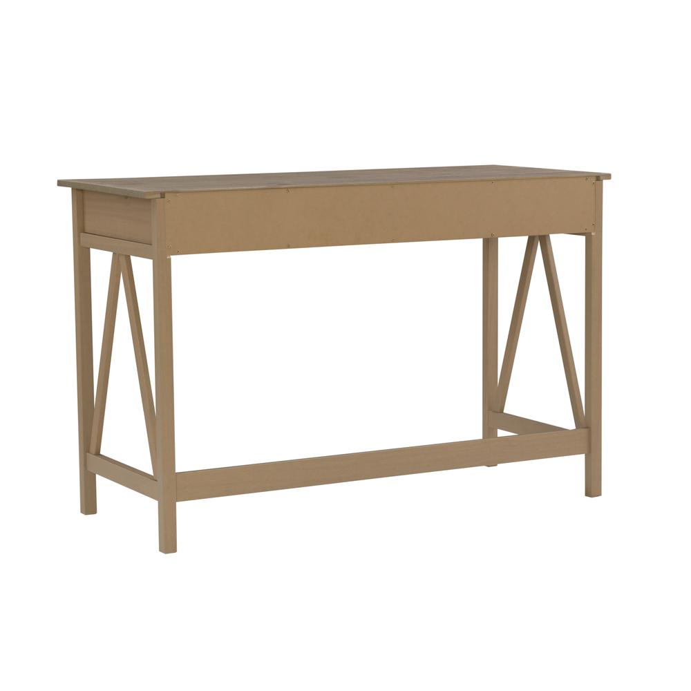 Start2Finish Titian Driftwood Desk furniture with a modern wood finish, showcasing its spacious tabletop and sturdy design.