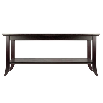 Start2Finish Genoa rectangular coffee table with glass top and shelf, showcasing modern design and clear glass surface.