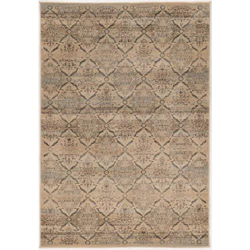 Start2Finish Jewel Trellis beige and blue rug with intricate geometric pattern, 8x10.3 feet, plush and stylish home decor.