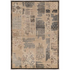 Start2Finish Jewel PatchWork beige and blue rug, 8x10.3 feet, with intricate patchwork design and soft fabric texture.