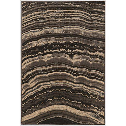 Start2Finish Masters Xylem brown and cream 5x7.6 rug with geometric pattern, showcasing soft woven texture and stylish design.