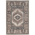 Vintage Start2Finish serape rug in grey and blue with 5x7.6 feet size, showcasing a traditional woven pattern and vibrant colors.
