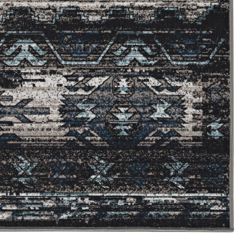Vintage Aztek grey and charcoal 8x10 rug by Start2Finish, featuring intricate Aztec-inspired patterns in a soft, woven design.