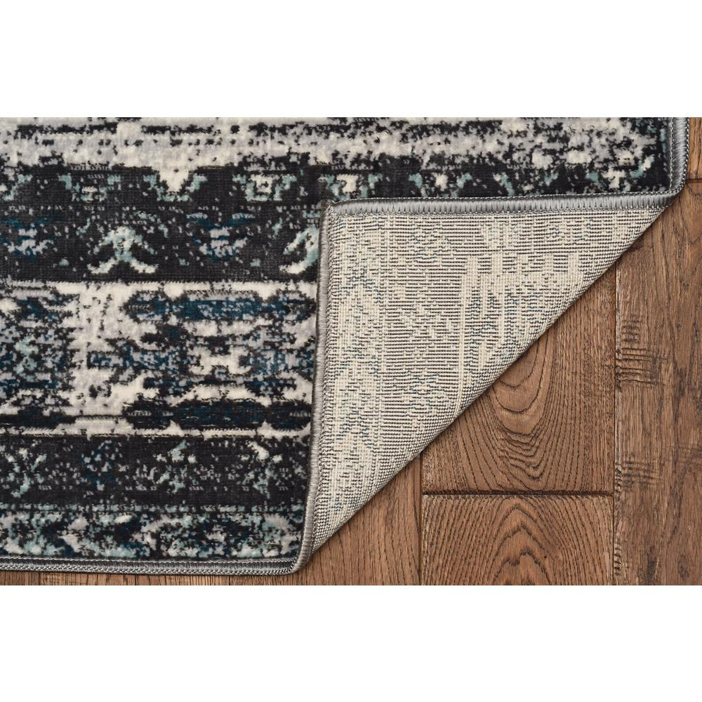 Vintage Aztek grey and charcoal 8x10 rug by Start2Finish with intricate geometric patterns and southwestern-inspired design.