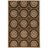 Start2Finish Hi Lo Cylinders brown and beige 8x10 rug with geometric pattern and textured design in living room setting.