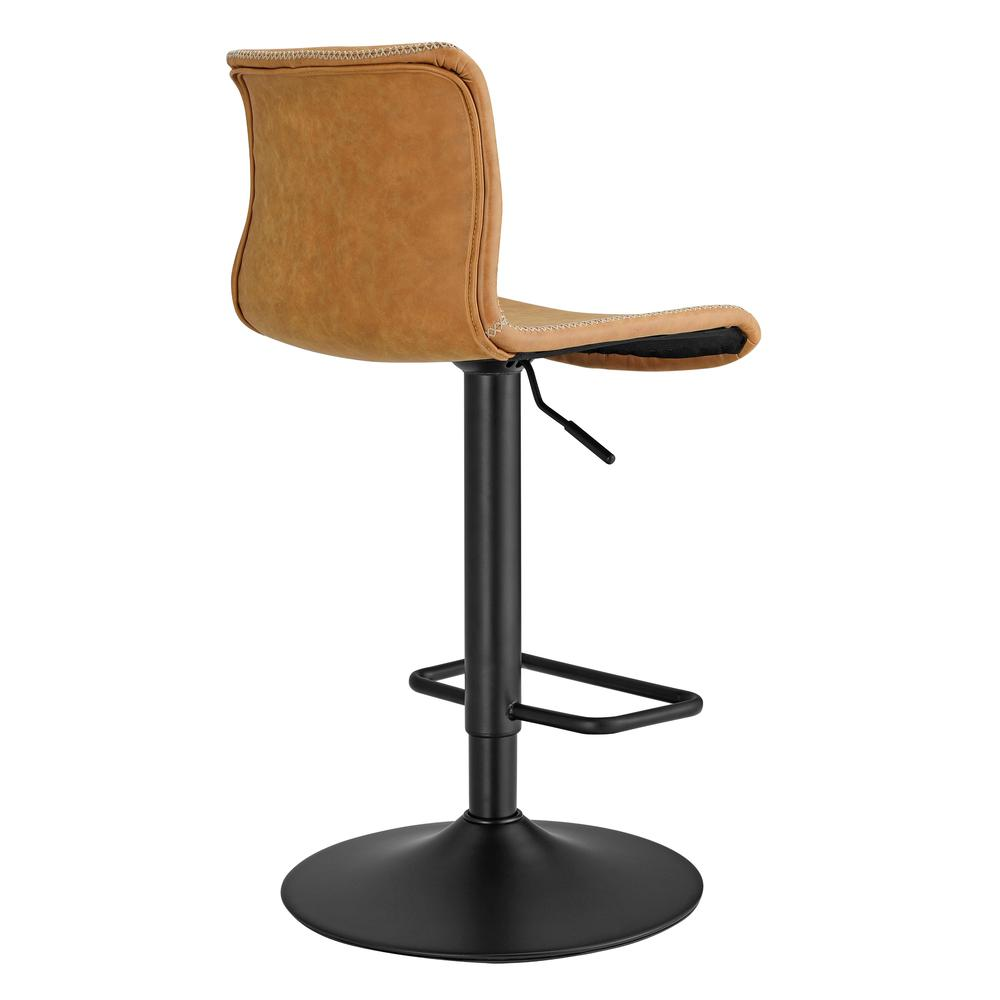 Set of two Jayden Faux Leather Low Back Gaslift Bar Stools by Start2Finish, showing black faux leather seats and chrome bases.