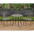 Set of three Mandalay Iron Bistro Set by Start2Finish featuring black iron chairs and a matching table for outdoor seating.