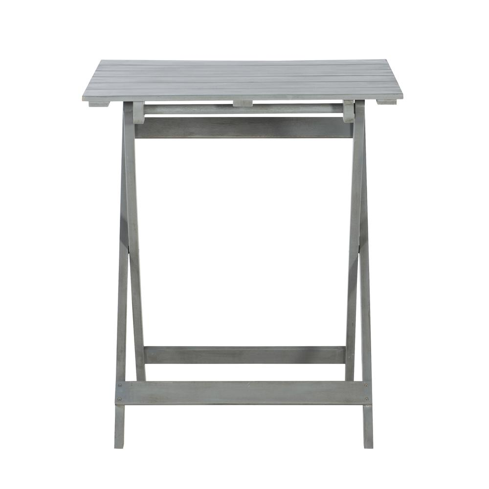 Gray three-piece square table set by Start2Finish, featuring sleek design and sturdy construction, shown on a modern indoor setting.