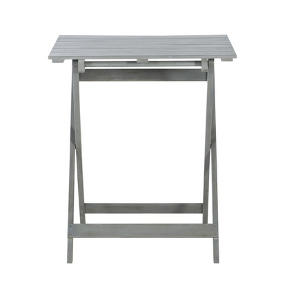 Gray three-piece square table set by Start2Finish, featuring sleek design and sturdy construction, shown on a modern indoor setting.
