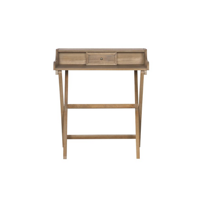Start2Finish Coy Rustic Brown Folding Desk, a stylish wooden furniture piece with a rustic finish and foldable design, ideal for compact spaces.