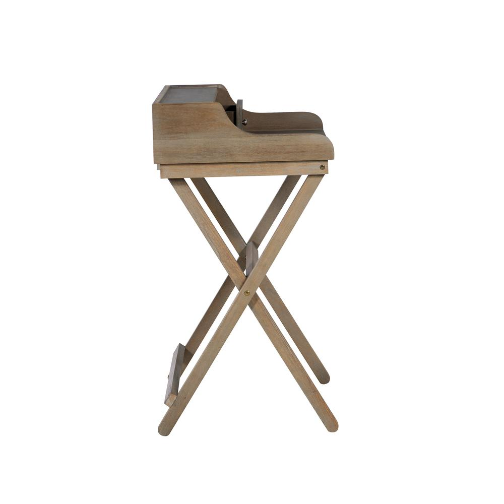 Rustic brown Coy folding desk by Start2Finish, featuring a compact, foldable wooden furniture piece for versatile workspace setup.